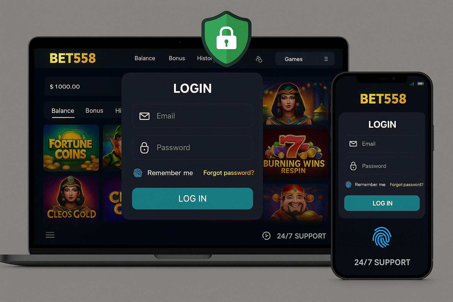 Criar uma nova Conta no plataforma BET558